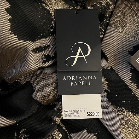 Adrianna Papell Floral-Print Metallic A-Line Dress - Picture 11 of 13